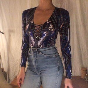 Free People Lace Up Bodysuit
